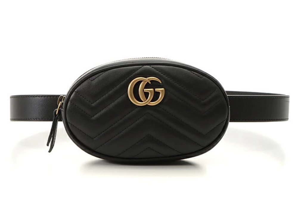 Gucci Belt Waist Bum Crossbody bag waist body GG Marmont leather black quilted